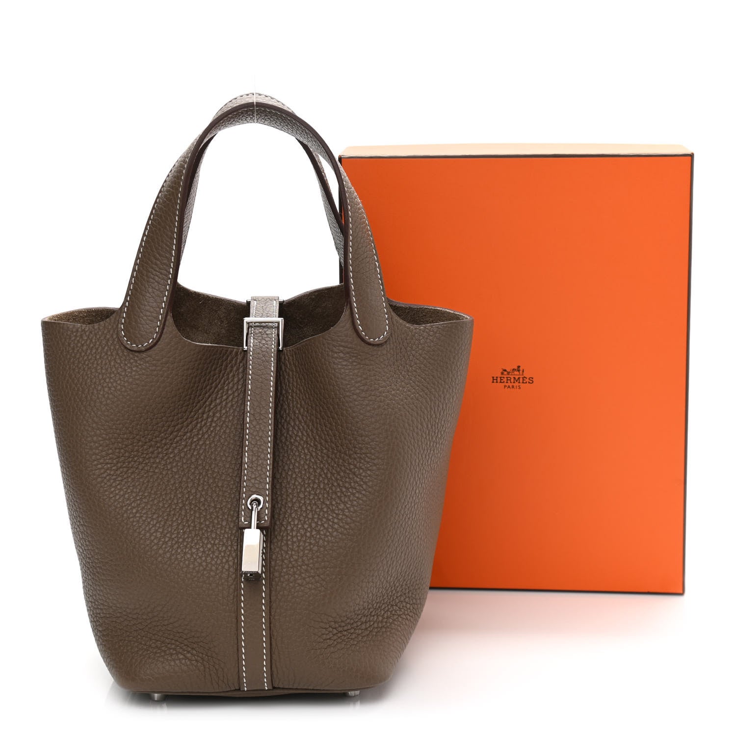 Hermes Taurillon Clemence Picotin Lock 18 PM Etoupe 11 of 11