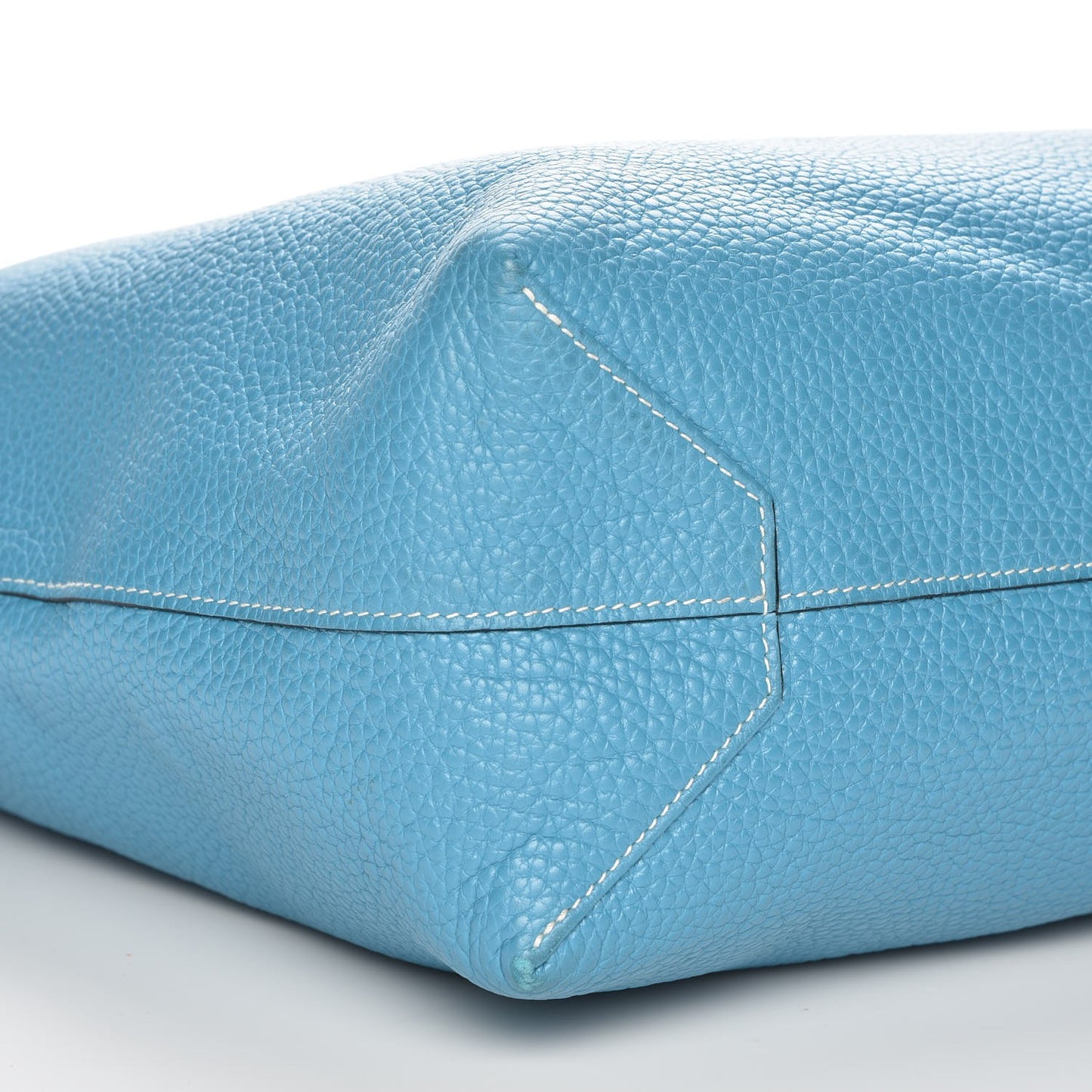 Taurillon Clemence Double Sens 36 Reversible Tote Turquoise Mallard