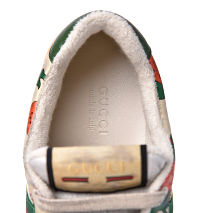 Gucci Nubuck Web Strawberry Print Womens Screener Sneakers 35.5 Dusty Milk White Vintage Green 6 of 10