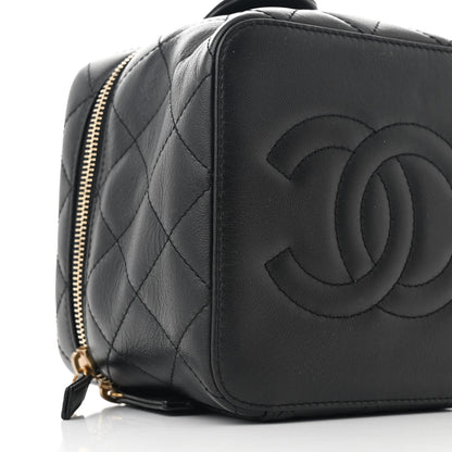 Chanel Calfskin Quilted Small Vanity Case With Chain Black 10 of 12
