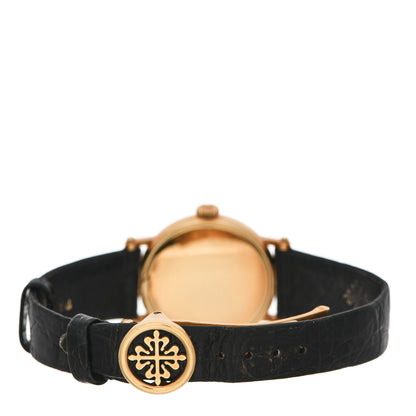 Patek Philippe 18K Yellow Gold Alligator 26mm Calatrava Manual Winding Watch White 4860 3 of 5