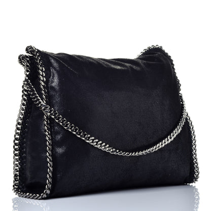 Stella McCartney Shaggy Deer Small Falabella Fold Over Tote Black 3 of 9