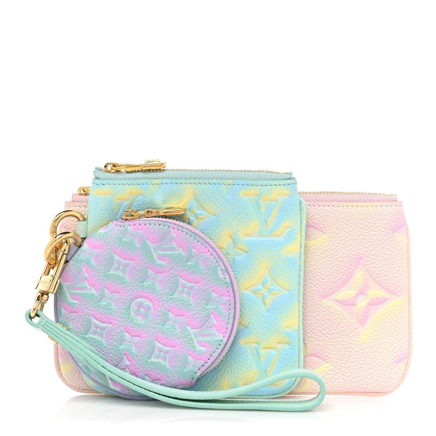 Louis Vuitton Empreinte Monogram Summer Stardust Trio Pouch Pink Water Green Lilas 1 of 9