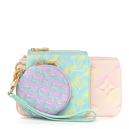 Louis Vuitton Empreinte Monogram Summer Stardust Trio Pouch Pink Water Green Lilas 1 of 9