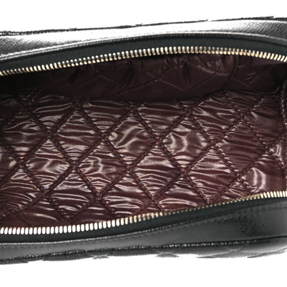Chanel Caviar Quilted Double Zip Pouch Cosmetic Case Black Black 5 of 12