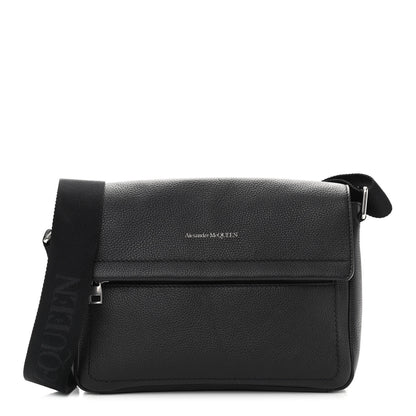 Alexander McQueen Grained Calfskin Crossbody Messenger Black 1 of 10