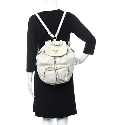 Prada Vitello Daino Cinch Backpack Talco 2 of 10