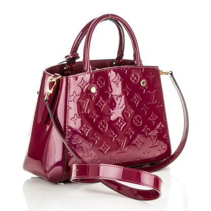 Louis Vuitton Vernis Montaigne BB Magenta 3 of 7