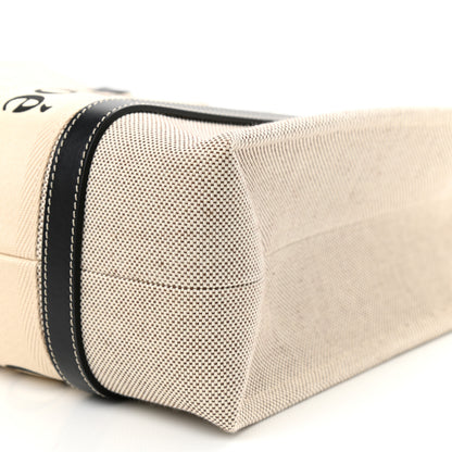 Chloe Cotton Calfskin Medium Woody Ribbon Tote White Black 9 of 9