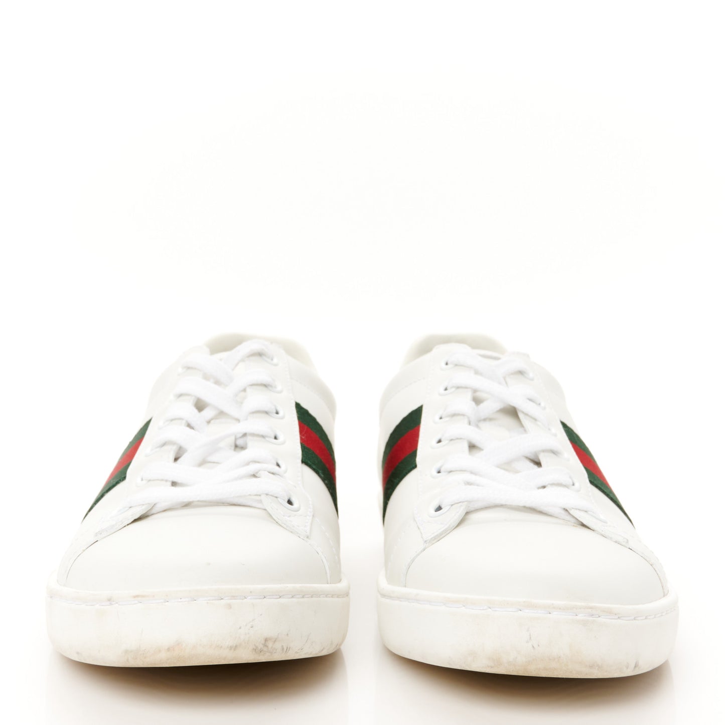 Calfskin Crocodile Web Womens Ace Sneakers 39 White Green