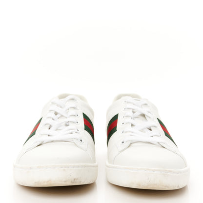 Gucci Calfskin Crocodile Web Womens Ace Sneakers 39 White Green 3 of 11