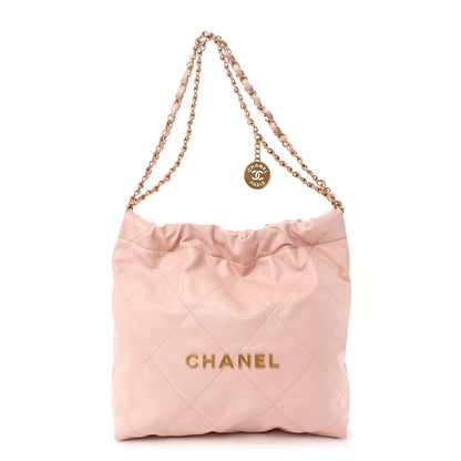 Chanel Shiny Calfskin Quilted Small Chanel 22 Rose 1 of 11