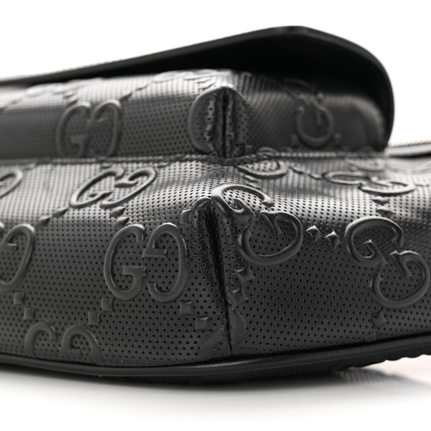 Gucci Calfskin GG Tennis Embossed Pocket Belt Bag Black 11 of 11