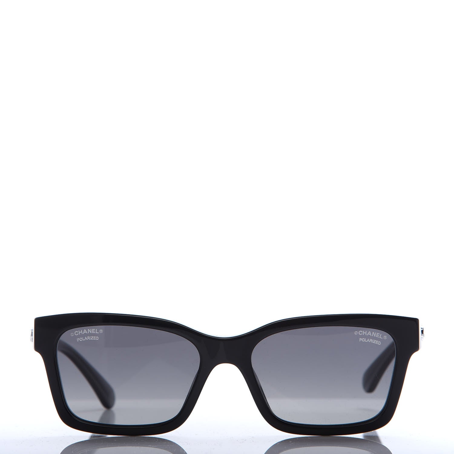Chanel Acetate Polarized Square Sunglasses 5417 Black 2 of 9