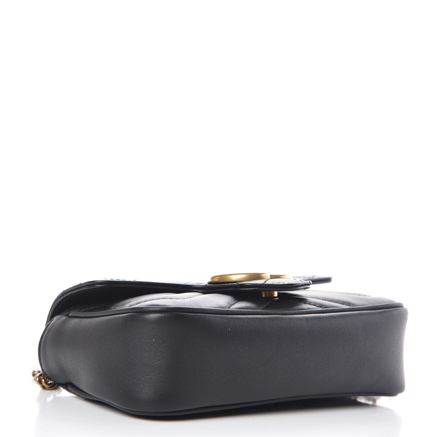 Calfskin Matelasse Super Mini GG Marmont Shoulder Bag Black