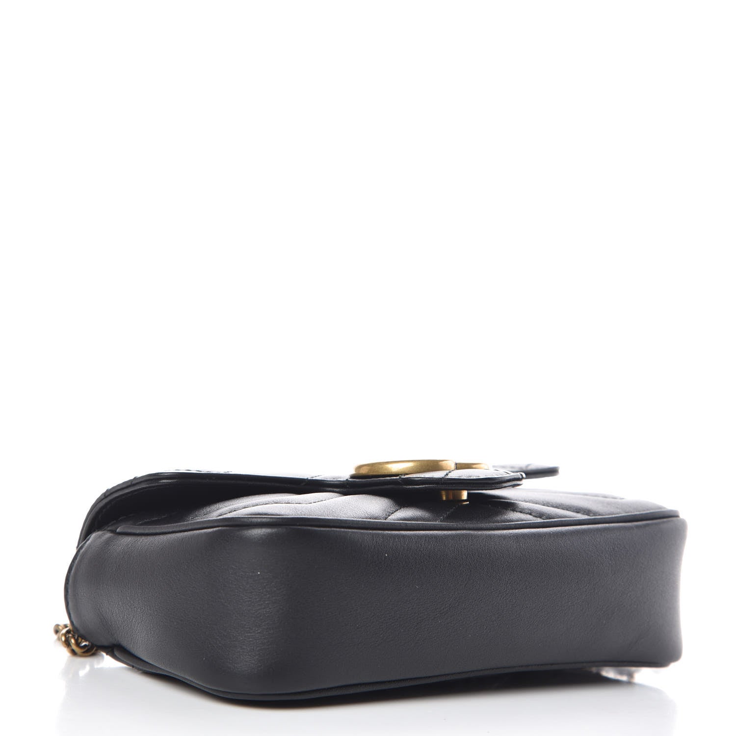 Gucci Calfskin Matelasse Super Mini GG Marmont Shoulder Bag Black 4 of 10