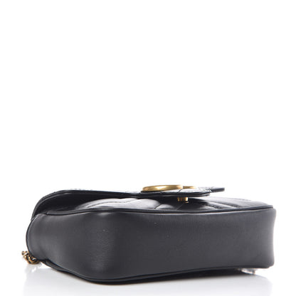 Gucci Calfskin Matelasse Super Mini GG Marmont Shoulder Bag Black 4 of 10