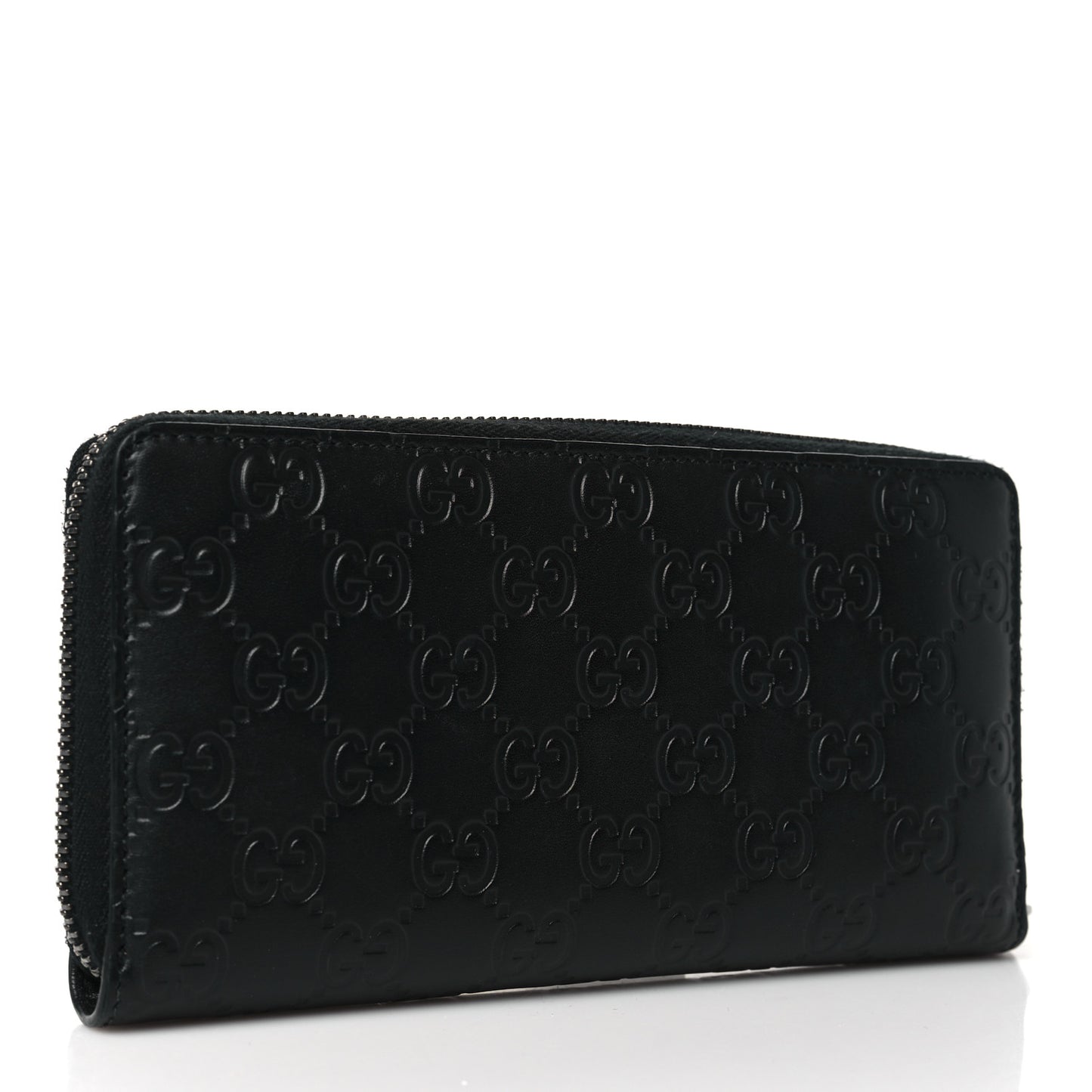 Guccissima Signature Zip Around Wallet Black