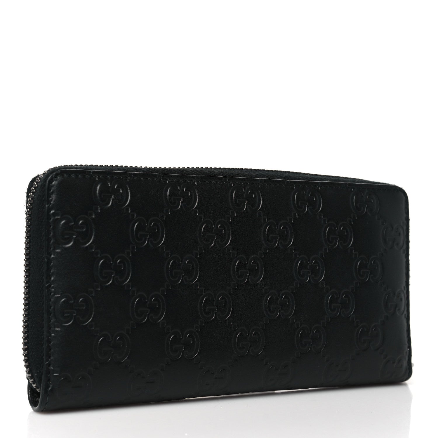 Gucci Guccissima Signature Zip Around Wallet Black 3 of 8
