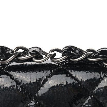 Chanel Crinkled Patent Quilted Jumbo Single Flap Black 11 of 15