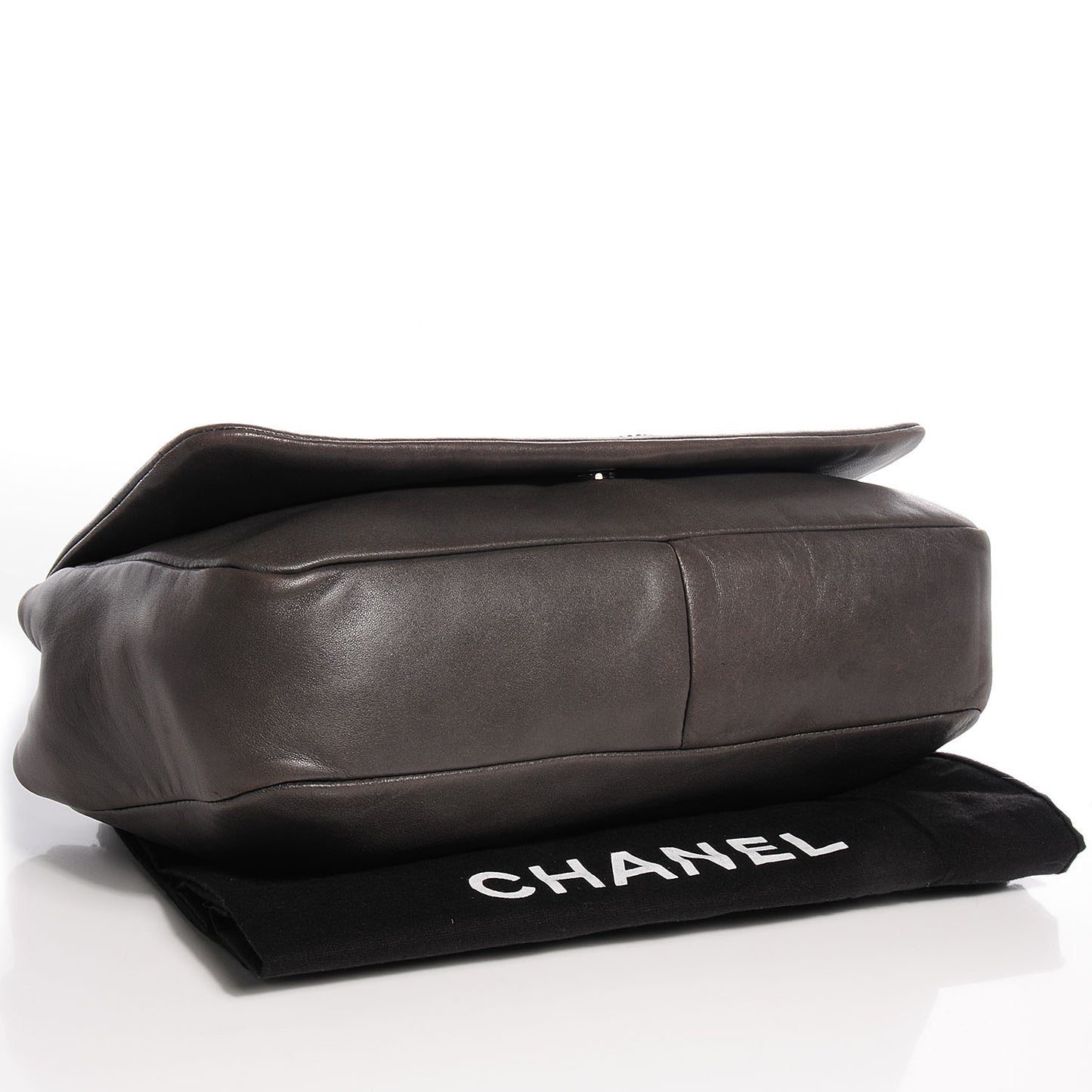 Lambskin Studded CC East West Flap Grey