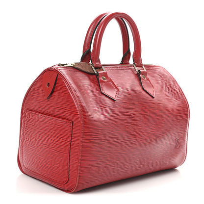 Louis Vuitton Epi Speedy 25 Castillan Red 3 of 10