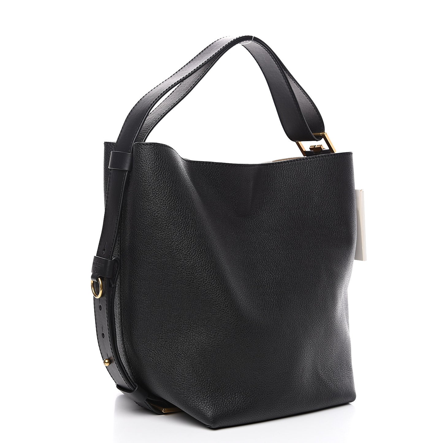 Grained Calfskin GV Bucket Bag Black