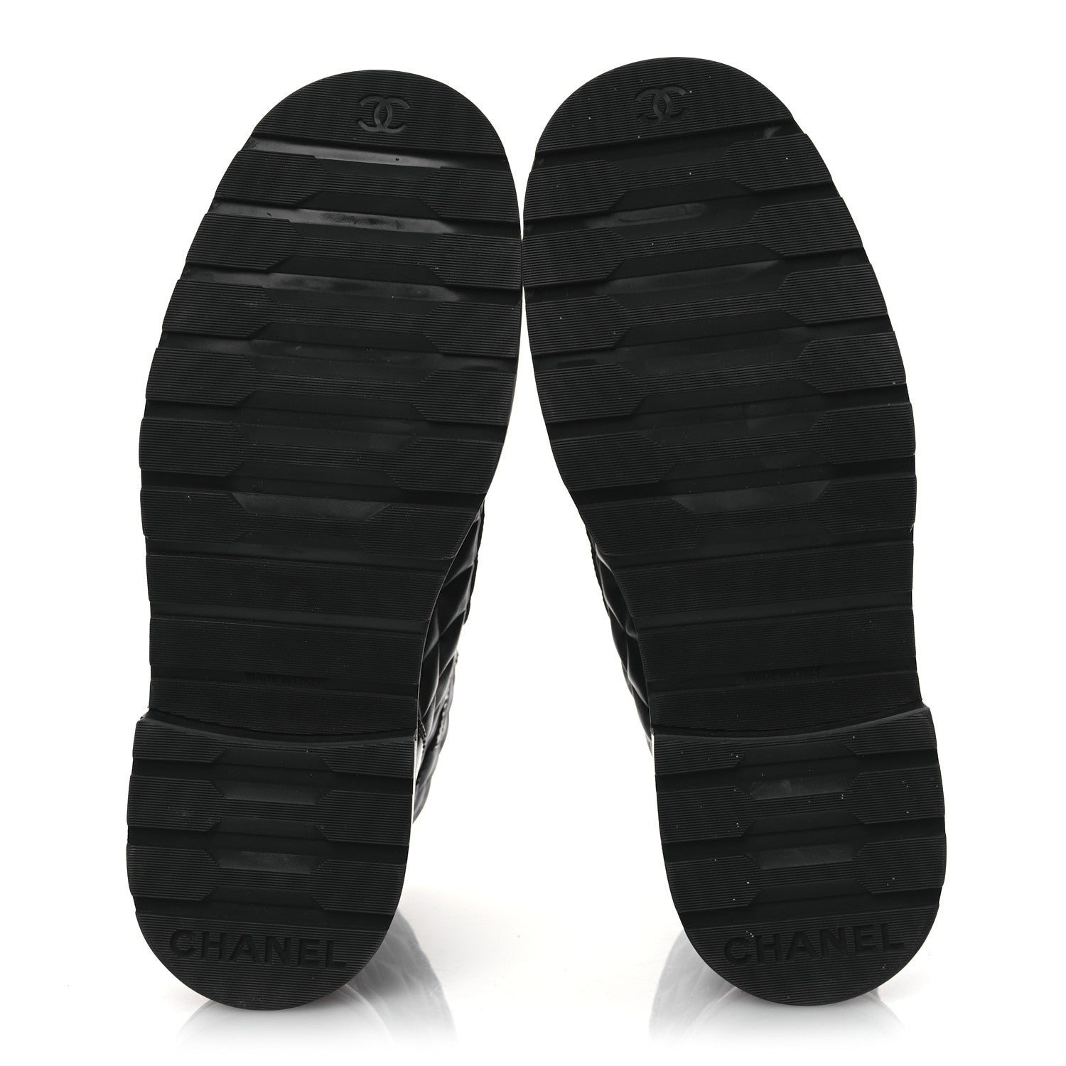 Chanel Shiny Calfskin Quilted Lace Up Combat Boots 38 Black 6 of 12