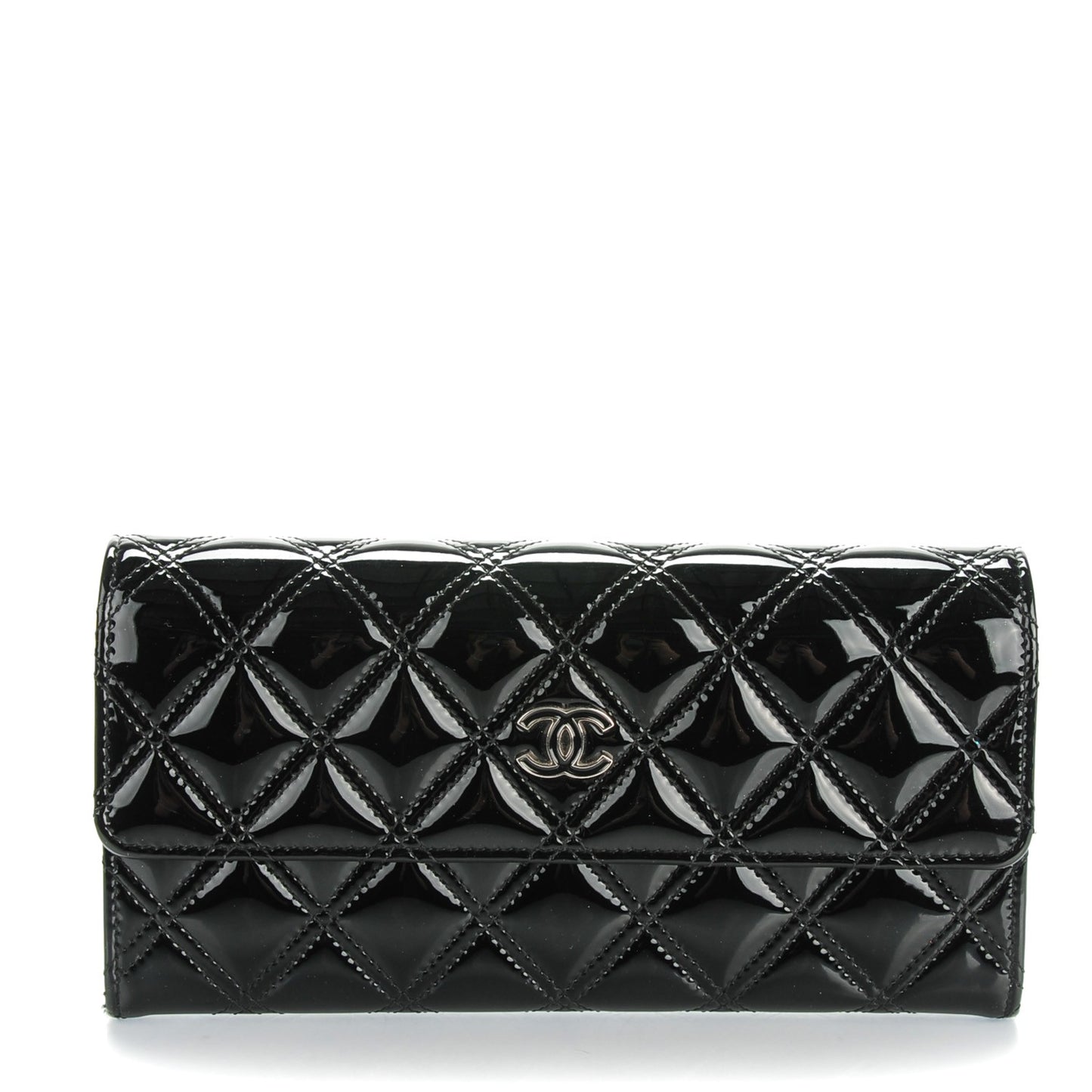 Patent CC Large Gusset Flap Wallet Black