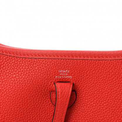 Hermes Taurillon Maurice Evelyne TPM Rouge De Coeur Bleu Du Nord 8 of 11