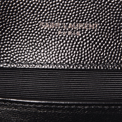 Saint Laurent Grain De Poudre Textured Mixed Matelasse Triquilt Medium Monogram Satchel Black 7 of 11