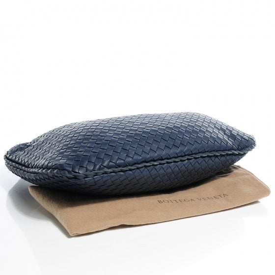 Nappa Intrecciato Medium Veneta Hobo Baltic Blue