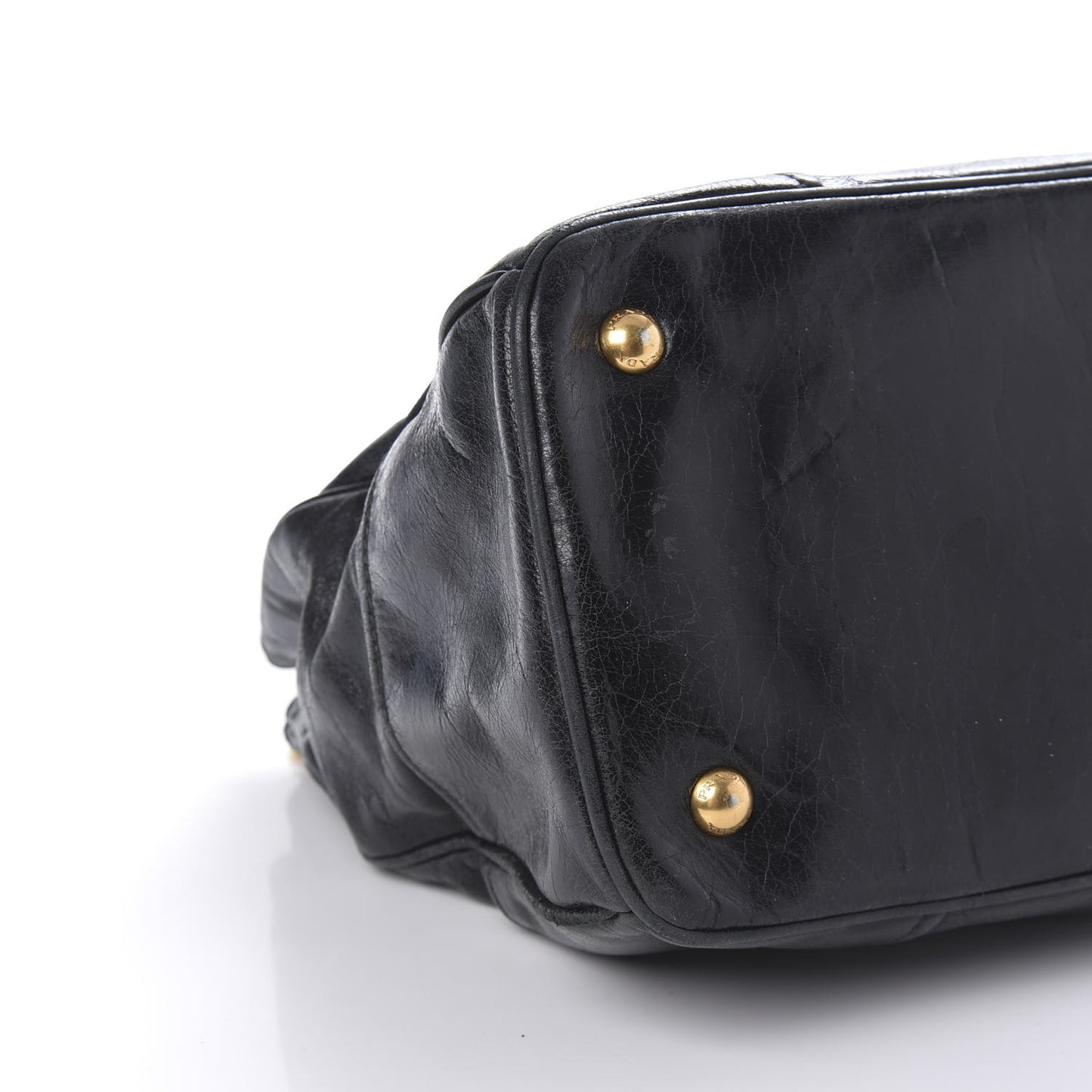 Vitello Shine Top Handle Bag Black
