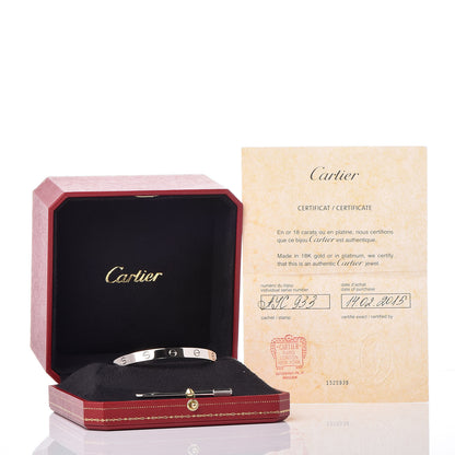 Cartier 18K White Gold LOVE Bracelet 18 7 of 7