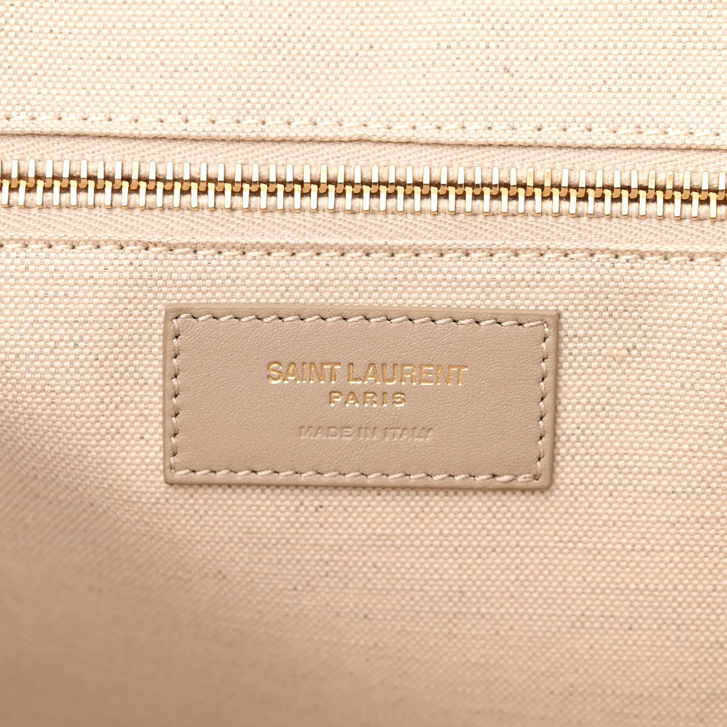 Saint Laurent Linen Calfskin Rive Gauche Tote Beige Sea Salt 6 of 9