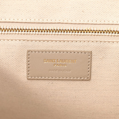 Saint Laurent Linen Calfskin Rive Gauche Tote Beige Sea Salt 6 of 9