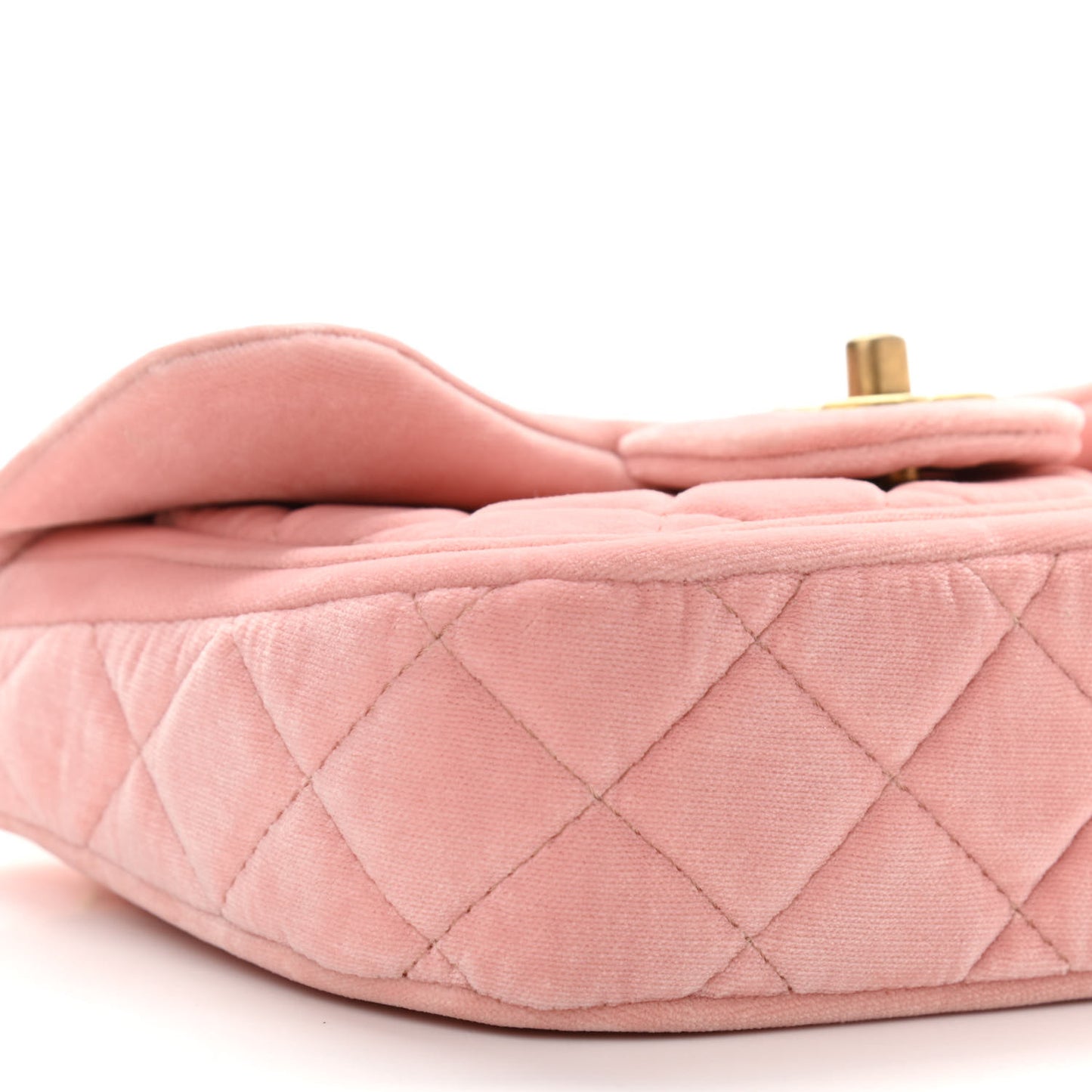 Velour Quilted Mini Double Frame Flap Rose