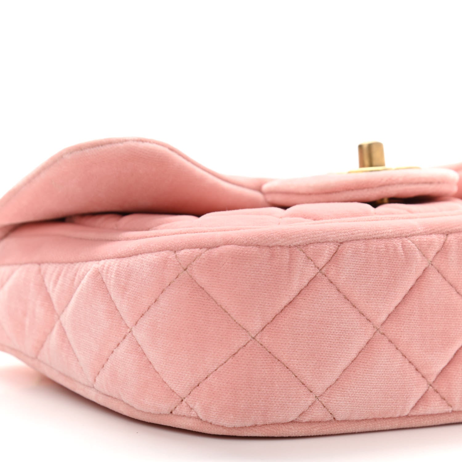 Chanel Velour Quilted Mini Double Frame Flap Rose 9 of 12