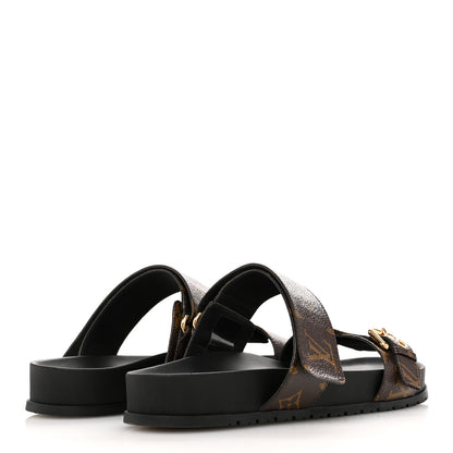 Louis Vuitton Monogram Bom Dia Mule Sandals 39.5 Black 5 of 10