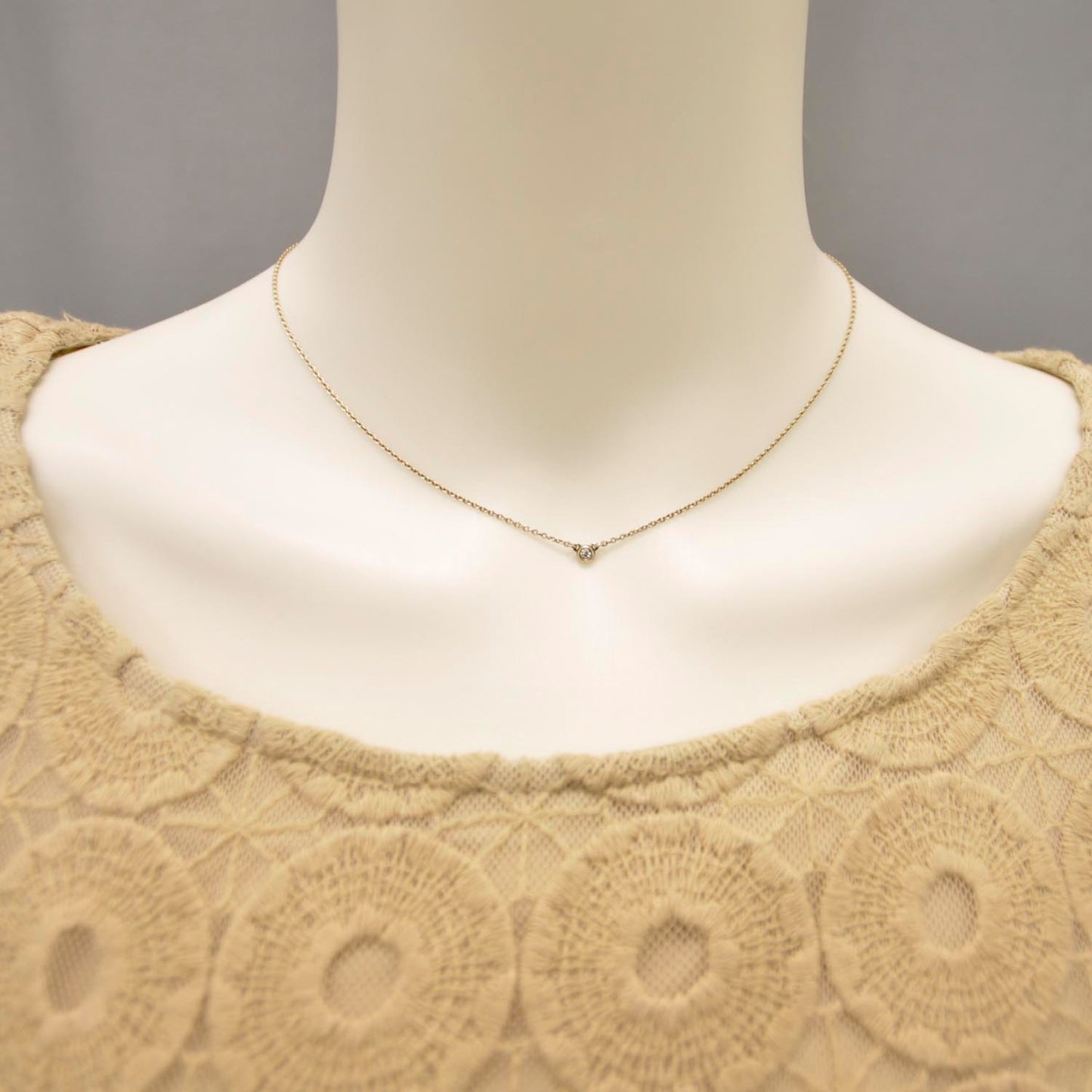 Sterling Silver Diamond .03ct Elsa Peretti Diamonds by the Yard Pendant Necklace
