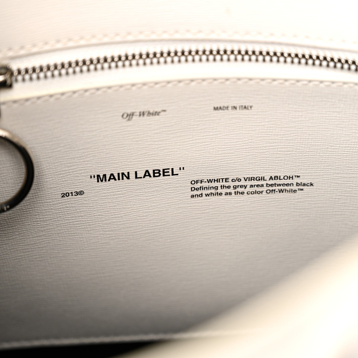 Off-White Saffiano Striped Diag Binder Crossbody White 7 of 16