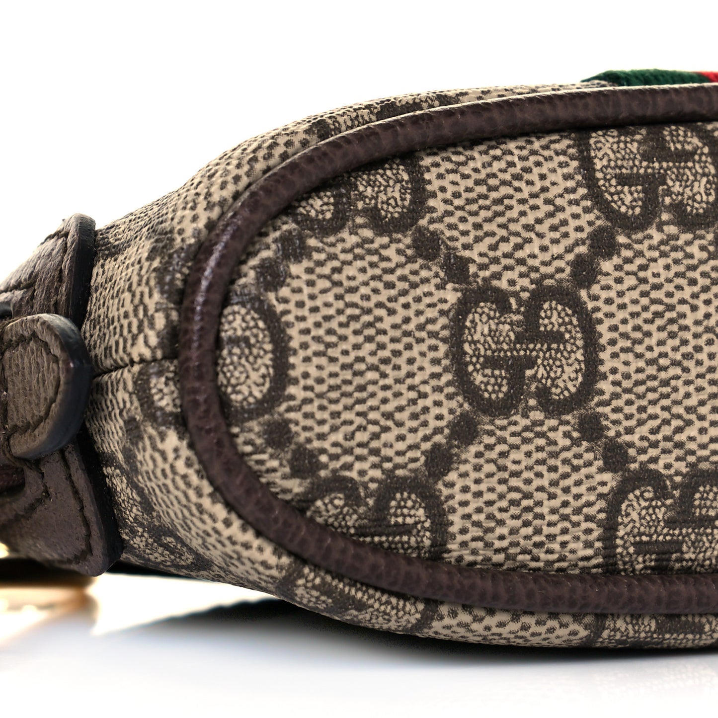 GG Supreme Monogram Web Ophidia Dome Key Pouch Beige New Acero