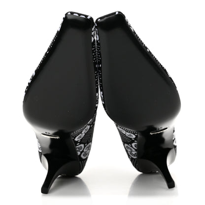 Gucci Technical Jersey Knit GG Monogram Square G 75mm Ankle Boots 38 Black Great White 6 of 9