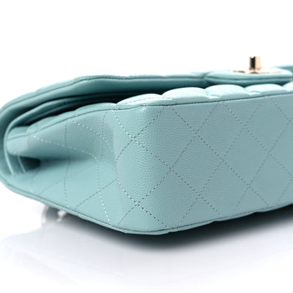 Chanel Caviar Quilted Medium Double Flap Light Blue 8 of 10