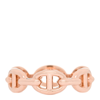 Hermes 18K Rose Gold PM Chaine D'Ancre Enchainee Ring 52 6 1 of 9