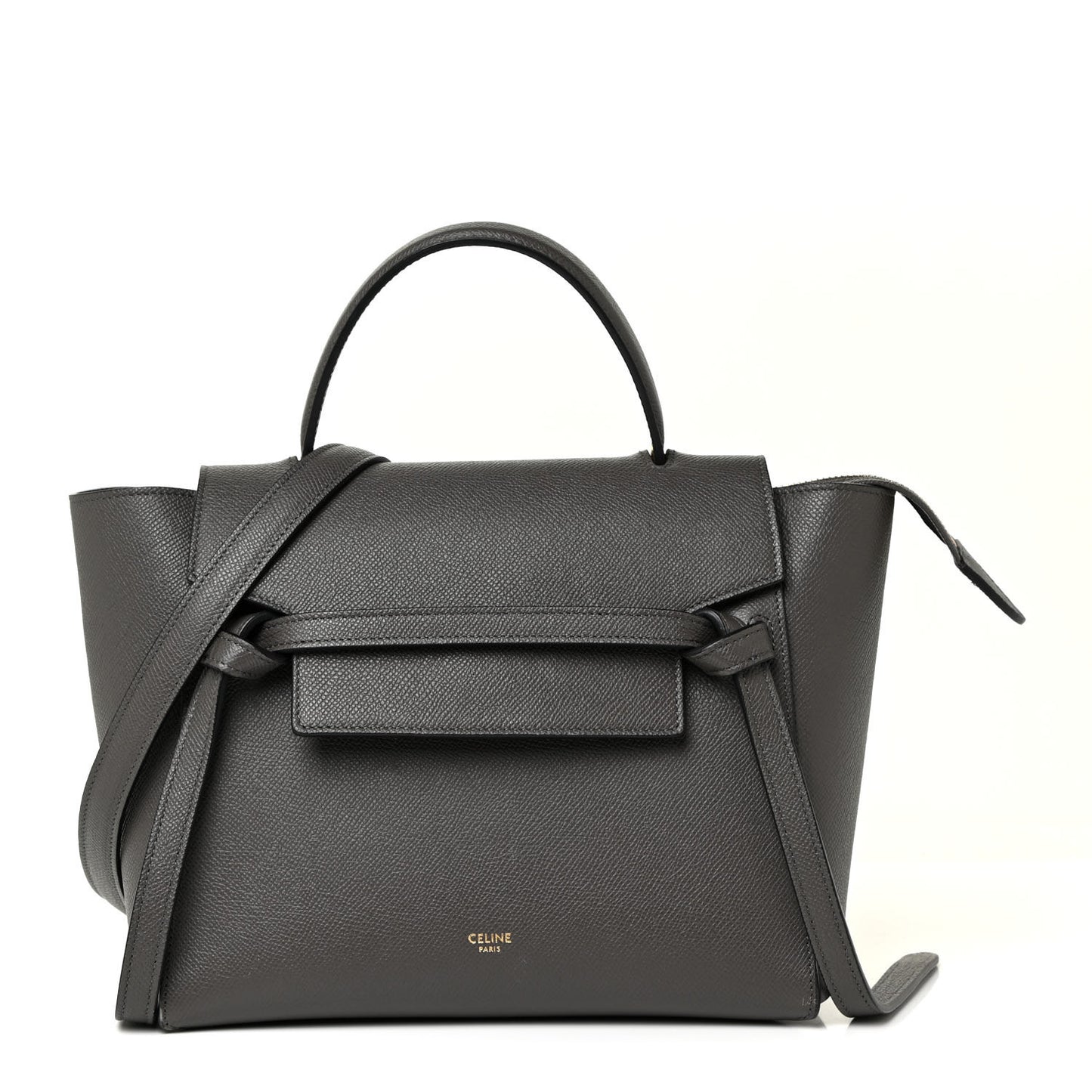 Grained Calfskin Micro Belt Bag Grey