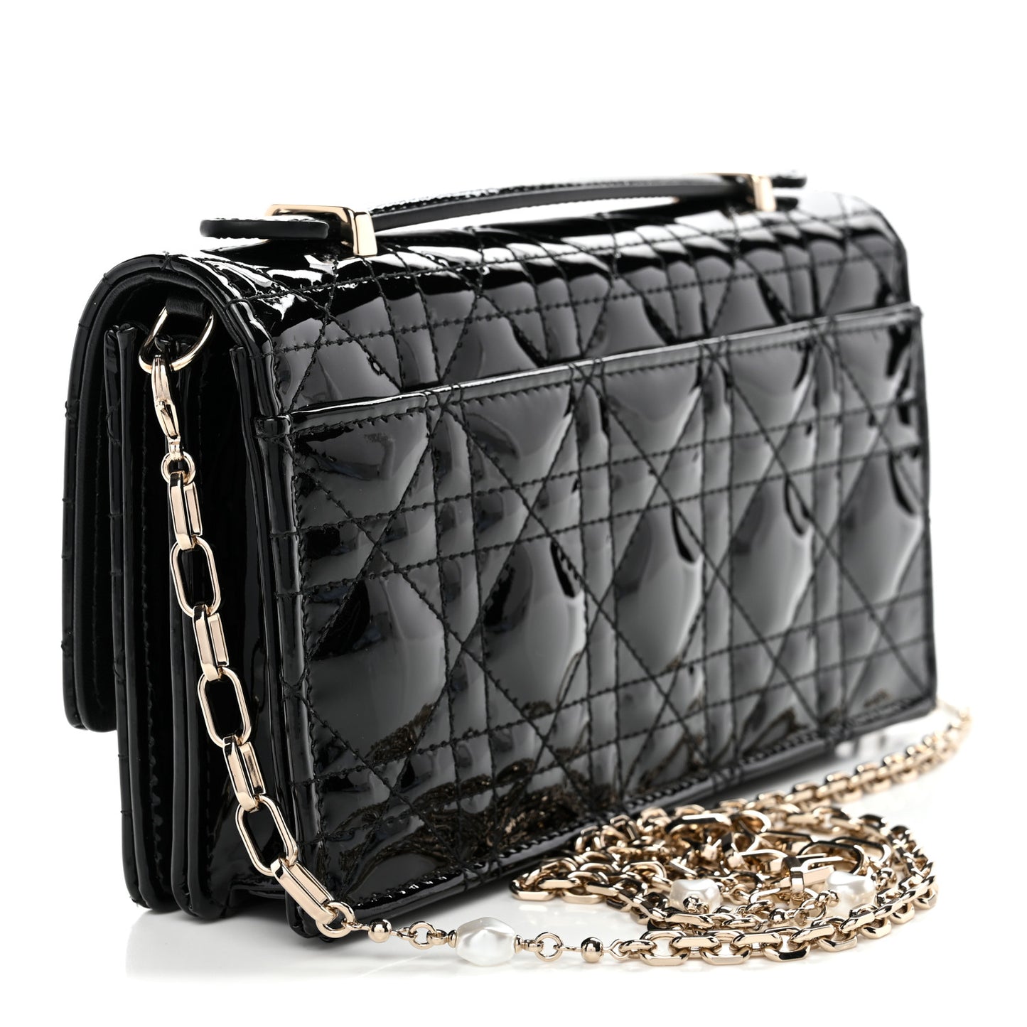 Patent Cannage Mini My Dior Bag Black