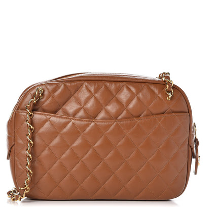 Chanel Lambskin Quilted Camera Case Brown 1 of 10