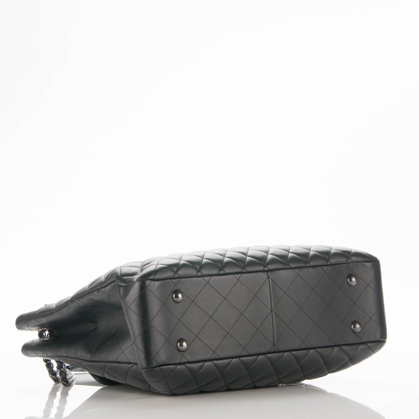 Calfskin Quilted Flap Tote Black