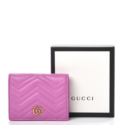 Gucci Calfskin Matelasse GG Marmont Card Case Candy Mousse 8 of 8